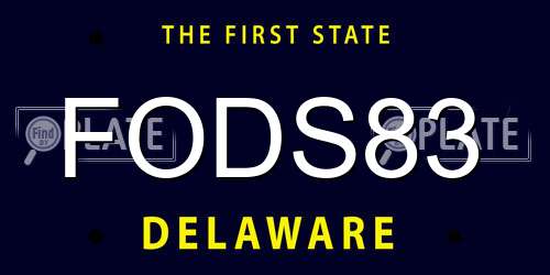 FODS83 Delaware License Plate