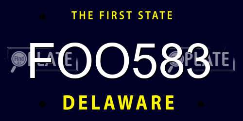 FOO583 Delaware License Plate