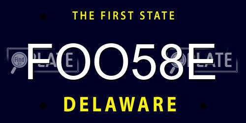 FOO58E Delaware License Plate