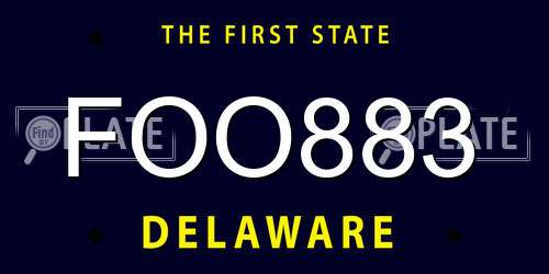 FOO883 Delaware License Plate