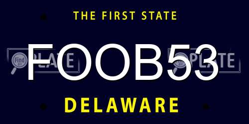 FOOB53 Delaware License Plate