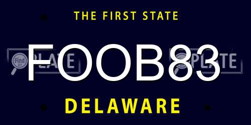 FOOB83 Delaware License Plate