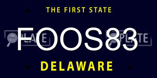 FOOS83 Delaware License Plate