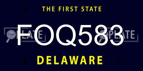 FOQ583 Delaware License Plate