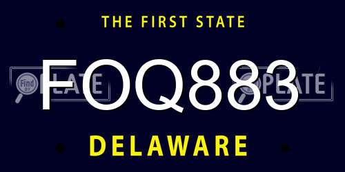 FOQ883 Delaware License Plate