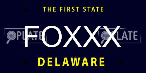 FOXXX Delaware License Plate