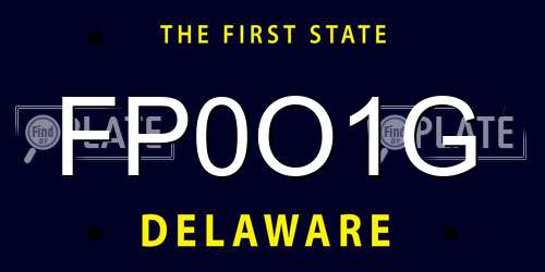FP0O1G Delaware License Plate