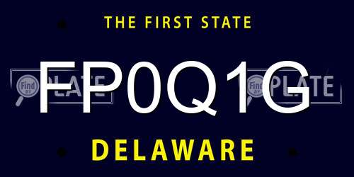 FP0Q1G Delaware License Plate
