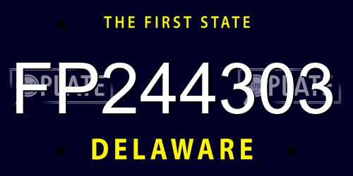 FP244303 Delaware License Plate