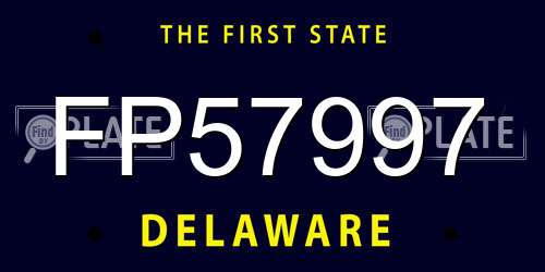 FP57997 Delaware License Plate