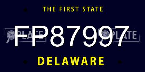 FP87997 Delaware License Plate