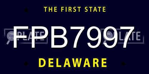 FPB7997 Delaware License Plate