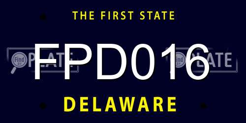 FPD016 Delaware License Plate