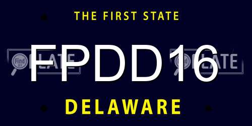 FPDD16 Delaware License Plate