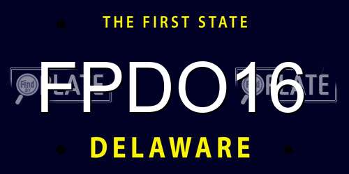 FPDO16 Delaware License Plate