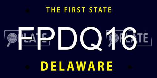FPDQ16 Delaware License Plate