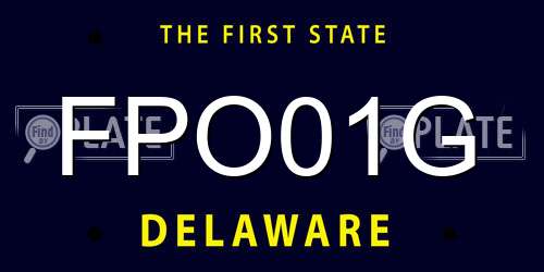 FPO01G Delaware License Plate
