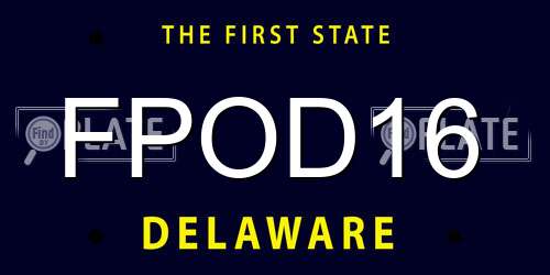 FPOD16 Delaware License Plate