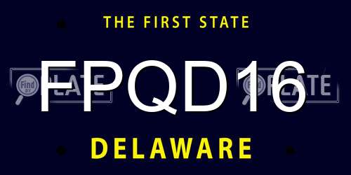 FPQD16 Delaware License Plate