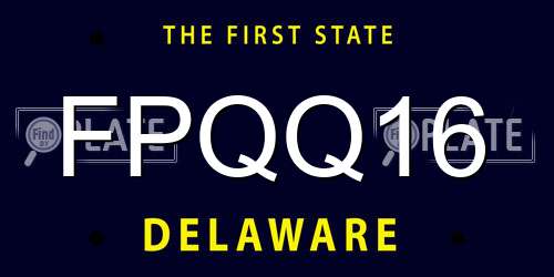 FPQQ16 Delaware License Plate