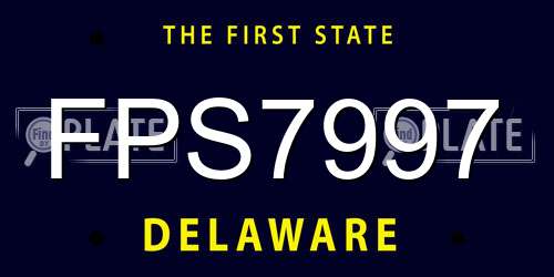 FPS7997 Delaware License Plate