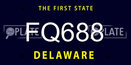 FQ688 Delaware License Plate