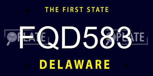 FQD583 Delaware License Plate