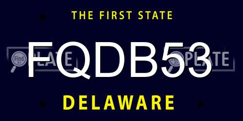 FQDB53 Delaware License Plate