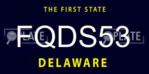 FQDS53 Delaware License Plate