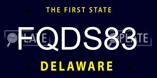 FQDS83 Delaware License Plate