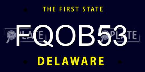 FQOB53 Delaware License Plate