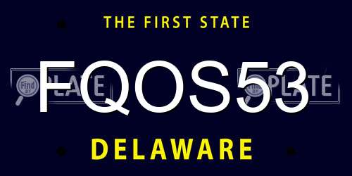 FQOS53 Delaware License Plate