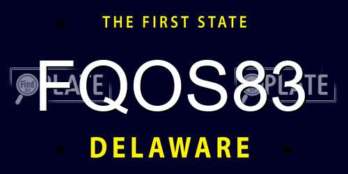 FQOS83 Delaware License Plate