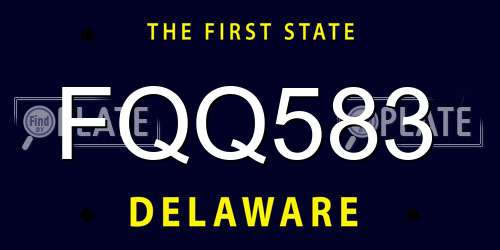 FQQ583 Delaware License Plate