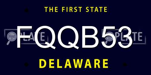 FQQB53 Delaware License Plate