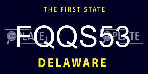 FQQS53 Delaware License Plate