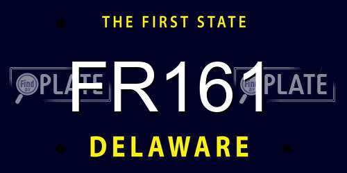 FR161 Delaware License Plate