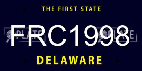 FRC1998 Delaware License Plate