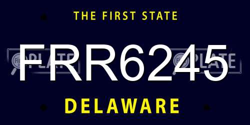 FRR6245 Delaware License Plate