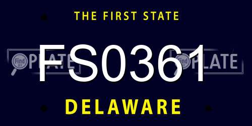 FS0361 Delaware License Plate