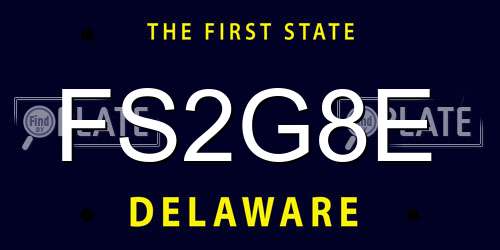 FS2G8E Delaware License Plate