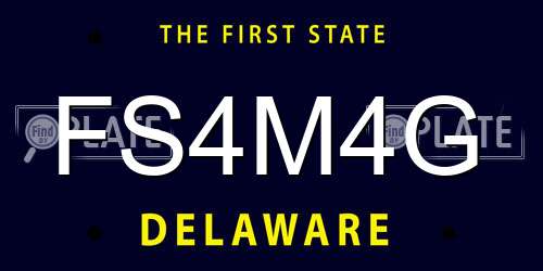 FS4M4G Delaware License Plate