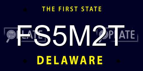 FS5M2T Delaware License Plate