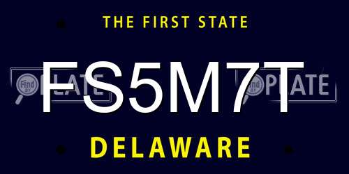 FS5M7T Delaware License Plate