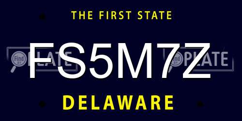 FS5M7Z Delaware License Plate