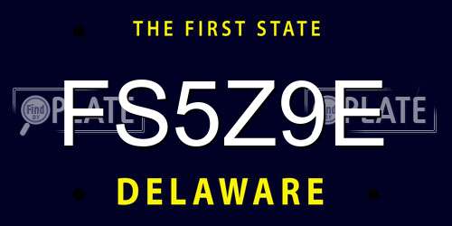 FS5Z9E Delaware License Plate