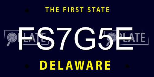 FS7G5E Delaware License Plate