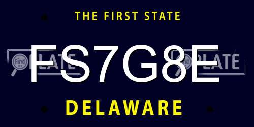 FS7G8E Delaware License Plate