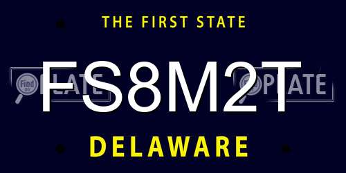 FS8M2T Delaware License Plate
