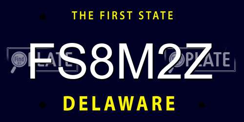 FS8M2Z Delaware License Plate